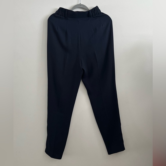 2 for $40 Dark Navy Pleated Pants Taper leg trouser with navy button & pockets - Picture 5 of 6